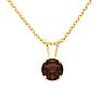 3/4 Carat Garnet Solitaire Necklace In Yellow Gold With Free Chain Image-1