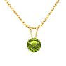 3/4 Carat Peridot Solitaire Necklace In Yellow Gold With Free Chain Image-1