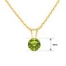 3/4 Carat Peridot Solitaire Necklace In Yellow Gold With Free Chain Image-2