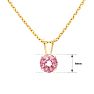 3/4 Carat Pink Topaz Solitaire Necklace In Yellow Gold With Free Chain Image-2