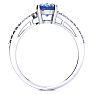 1 1/3ct Oval Shape Tanzanite and Diamond Ring in 10k White Gold Image-3