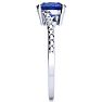 1 1/3ct Oval Shape Tanzanite and Diamond Ring in 10k White Gold Image-4
