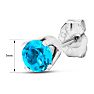 1/4 Carat Blue Topaz Stud Earrings In White Gold Image-5