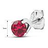 1/4 Carat Ruby Stud Earrings In White Gold Image-5