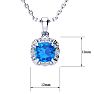 2 1/2ct Cushion Cut Blue Topaz and Diamond Necklace In 10K White Gold Image-4