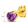 1/4 Carat Amethyst Stud Earrings In Yellow Gold Image-5