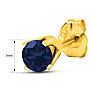 1/4 Carat Sapphire Stud Earrings In Yellow Gold Image-5