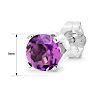 1 Carat Amethyst Stud Earrings In White Gold Image-5