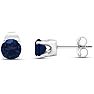 1 Carat Sapphire Stud Earrings In White Gold Image-4