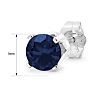 1 Carat Sapphire Stud Earrings In White Gold Image-5