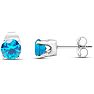 1 Carat Blue Topaz Stud Earrings In White Gold Image-4