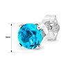 1 Carat Blue Topaz Stud Earrings In White Gold Image-5