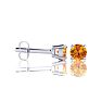 1 Carat Citrine Stud Earrings In White Gold Image-3