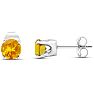 1 Carat Citrine Stud Earrings In White Gold Image-4