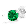 1 Carat Emerald Stud Earrings In White Gold Image-5