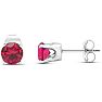1 Carat Ruby Stud Earrings In White Gold Image-4