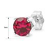 1 Carat Ruby Stud Earrings In White Gold Image-5