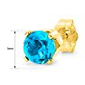 1 Carat Blue Topaz Stud Earrings In Yellow Gold Image-5