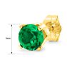 1 Carat Emerald Stud Earrings In Yellow Gold Image-5