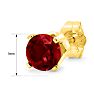 1 Carat Garnet Stud Earrings In Yellow Gold Image-5