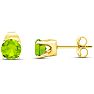 1 Carat Peridot Stud Earrings In Yellow Gold Image-4
