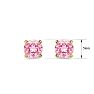 1 Carat Pink Topaz Stud Earrings In Yellow Gold Image-2