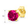 1 Carat Pink Topaz Stud Earrings In Yellow Gold Image-5