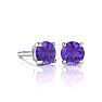 1 1/2 Carat Amethyst Stud Earrings In White Gold Image-1