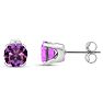 1 1/2 Carat Amethyst Stud Earrings In White Gold Image-4