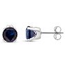 1 1/2 Carat Sapphire Stud Earrings In White Gold Image-4