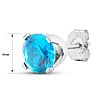 1 1/2 Carat Blue Topaz Stud Earrings In White Gold Image-5