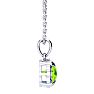 2 1/2ct Cushion Cut Peridot and Diamond Necklace In 10K White Gold Image-2