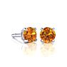 1 1/2 Carat Citrine Stud Earrings In White Gold Image-1