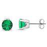 1 1/2 Carat Emerald Stud Earrings In White Gold Image-4