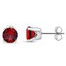 1 1/2 Carat Garnet Stud Earrings In White Gold Image-4