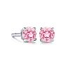1 1/2 Carat Pink Topaz Stud Earrings In White Gold Image-1