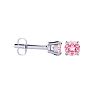 1 1/2 Carat Pink Topaz Stud Earrings In White Gold Image-3