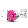 1 1/2 Carat Pink Topaz Stud Earrings In White Gold Image-5