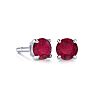 1 1/2 Carat Ruby Stud Earrings In White Gold Image-1