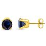 1 1/2 Carat Sapphire Stud Earrings In Yellow Gold Image-4