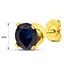 1 1/2 Carat Sapphire Stud Earrings In Yellow Gold Image-5
