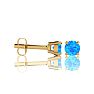 1 1/2 Carat Blue Topaz Stud Earrings In Yellow Gold Image-3