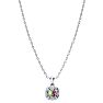 2-1/2 Carat Cushion Shape Mystic Topaz Necklace With Diamonds In 10 Karat White Gold, 18 Inches Image-3