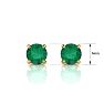 1 1/2 Carat Emerald Stud Earrings In Yellow Gold Image-2