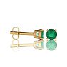 1 1/2 Carat Emerald Stud Earrings In Yellow Gold Image-3