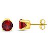 1 1/2 Carat Garnet Stud Earrings In Yellow Gold Image-4