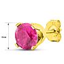 1 1/2 Carat Pink Topaz Stud Earrings In Yellow Gold Image-5