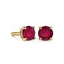 1 1/2 Carat Ruby Stud Earrings In Yellow Gold Image-1