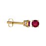 1 1/2 Carat Ruby Stud Earrings In Yellow Gold Image-3