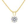 1 Carat Lab Grown Diamond Solitaire Necklace In Yellow Gold With Free Chain Image-1